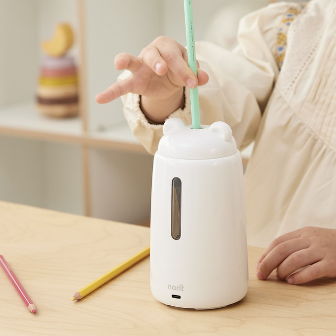 노르잇 자동 연필깎이 프리미엄 점보 전동 자동상승, 1개, 화이트