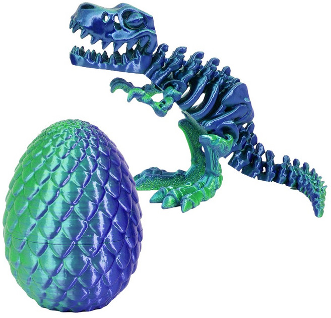 3D 프린트 에그 공룡 모형 인형 피규어 선물 소품 자유관절, 그린블루