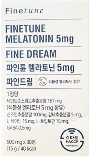 파인튠 멜라토닌 5mg 파인드림, 1개, 30정 - 쿠팡