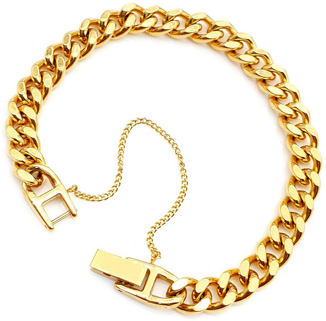 진샵 써지컬스틸 골드 시계장식 남녀공용 4종 체인 금팔찌