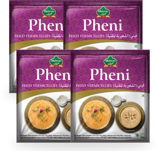 Mehran 두쫀쿠 재료 페니면(Pheni) 프라이드 버미셀리 | 카다이프 대체면, 4개, 150g
