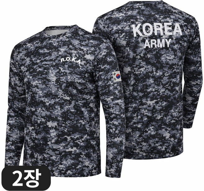 아소트 남녀공용 냉감 통기성 메쉬 로카티 코리아 아미 ROKA 긴팔 티셔츠 2장세트