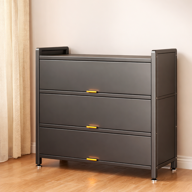 가정용 다용도 수납장 거실 현관 침실 주방 정리 캐비닛, 검은색(A)