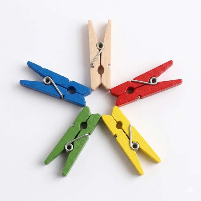 컬러 우드 나무집게 원목 DIY 공예, 1세트, 미니 원목 (90개)