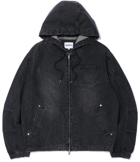 엠할리데이 브러쉬 데님 후드 점퍼 남녀공용 캐주얼 아우터