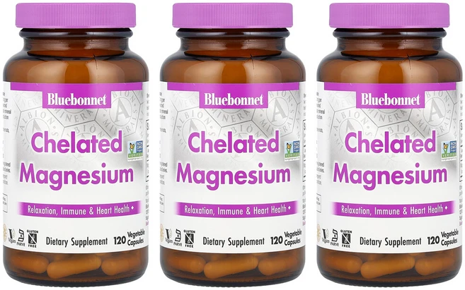블루보넷 킬레이트 마그네슘, 120정, 3개 - 쿠팡