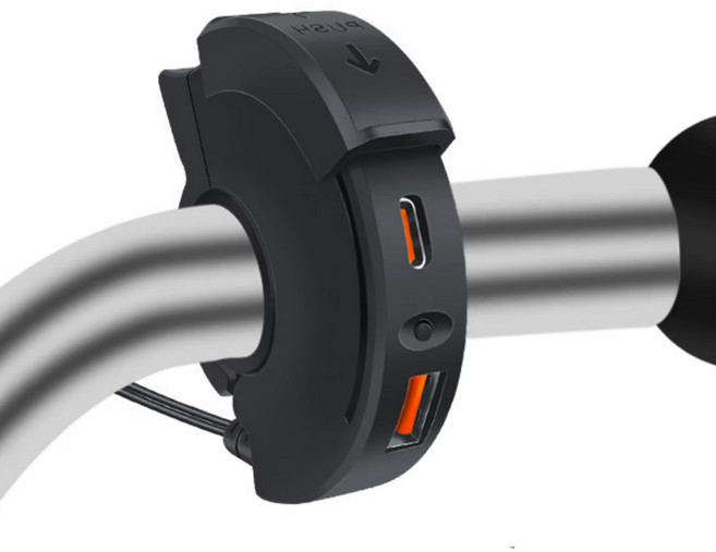 락모터스 오토바이 KC인증 핸들바 USB 충전기 C타입 2구 12V QC3.0 방수 스마트폰, 1개