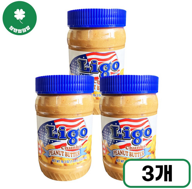 리고 천키 땅콩버터잼, 462g, 3개