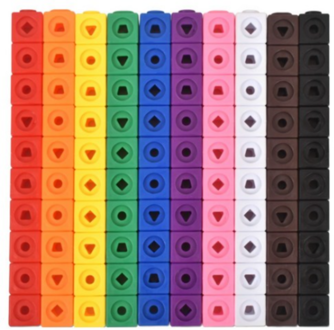 오즈토이 수 연결 블록 도형 큐브 100피스 aq812, 10COLOR MIX, 1세트