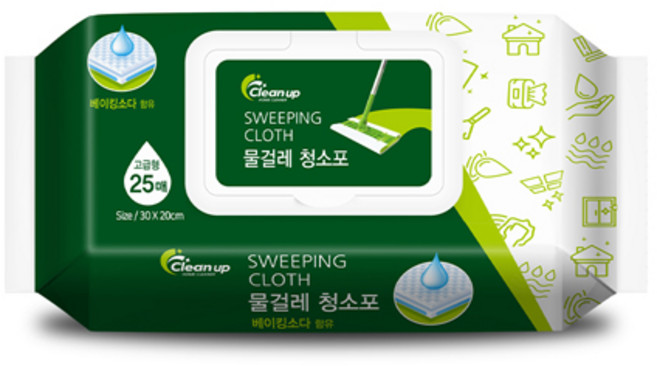 클린업 물걸레 청소포 대형 25매, 1개