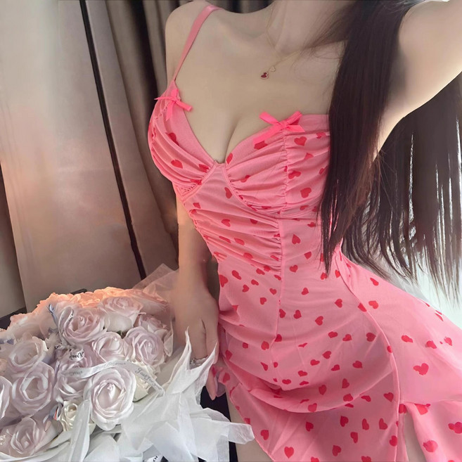 더바몰 슬립 섹시슬립 큐니 란제리 여성 파자마 원피스