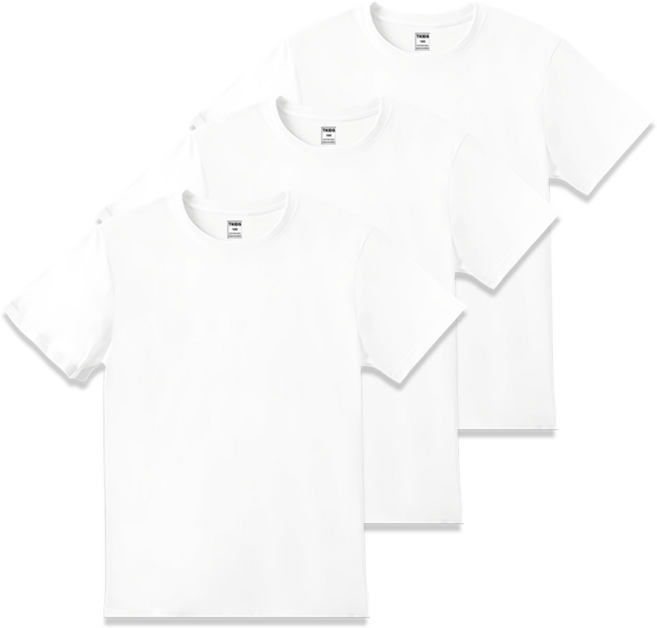 티키즈 2+1 국산 KC인증 면100% 화이트 키즈 반팔 티셔츠