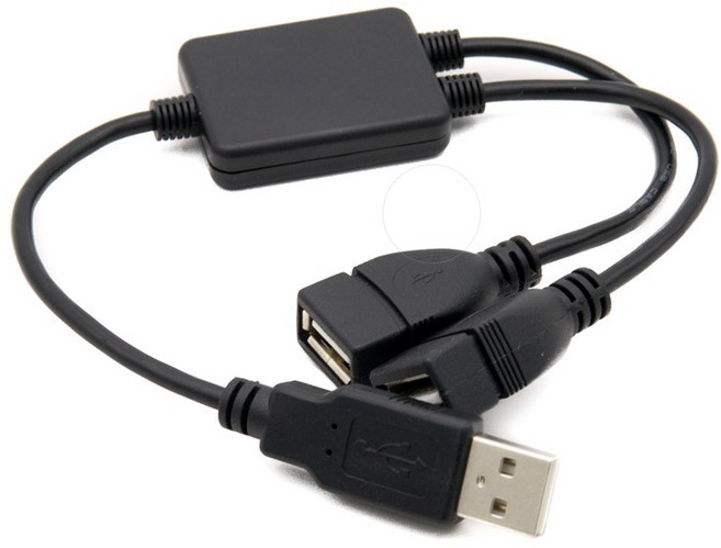 Coms USB 허브 2포트 케이블 IF686, 블랙, 1개