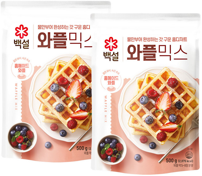 백설 와플믹스, 500g, 2개