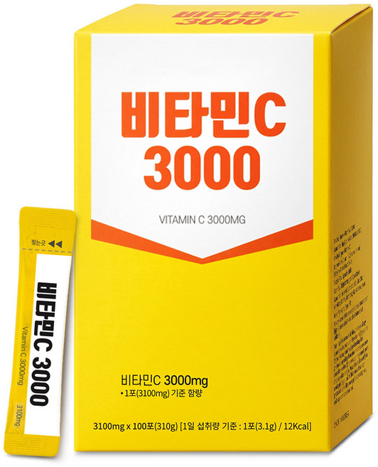 [녹십초]비타민C 3000/먹기좋은 레몬향(100포), 310g, 1박스