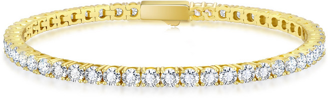 KRKC 큐빅지르코니아 실버 테니스팔찌 여성 데일리 샤인 테니스 팔찌