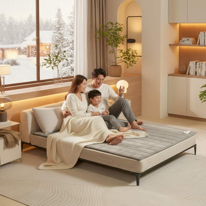 서로앤홈 포근온 카보니 IOT 탄소섬유 워셔블 그래핀 탄소매트 타이머 자동전원차단 분리난방 앱연동 전기요, 극세사그레이, 싱글기본형(110X200cm)