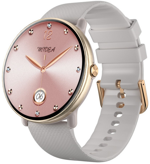 와피크 통화가능 스마트워치 Y6 1.43인치 AMOLED 대화면 한글지원, GPS + 블루투스, 3.6cm, 골드