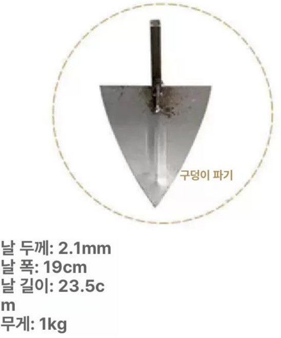 수동 쟁기 도랑파기 파기 농업용 고구마 캐는 밭고랑 텃밭, 개거삽머리1개, 1개