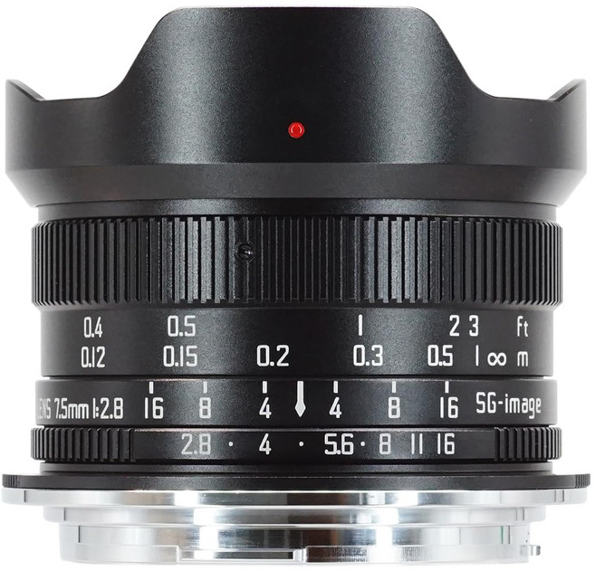 SG-image 7.5mm F2.8 APS-C RF RF () 대각 어안 렌즈 마운트 캐논 호환 MF(매뉴얼