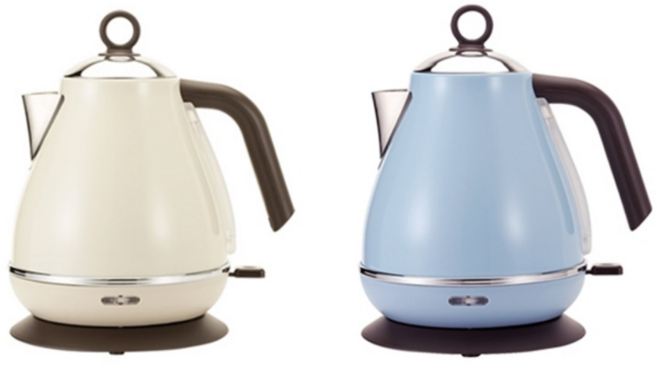 레트로 무선 전기주전자 1.7L 스테인리스 커피포트 베이지 블루