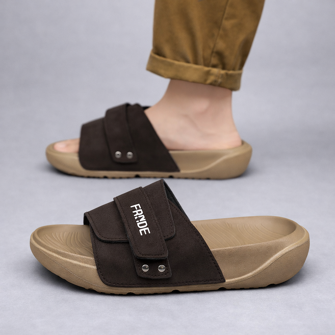 미노스토리 클래식 어반 컴포트 발편한 벨크로 남성 슬리퍼