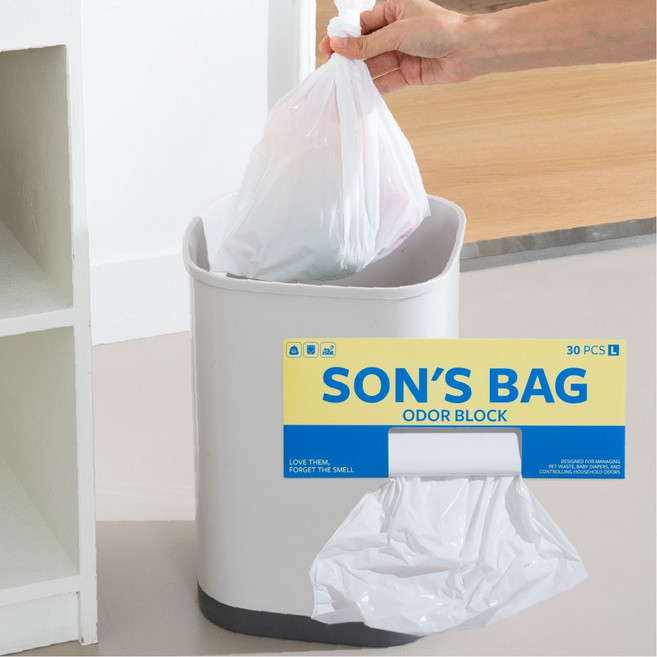 100% 똥냄새 차단 쏜쓰백 기저귀 쓰레기 배변봉투, 100개입, 1개