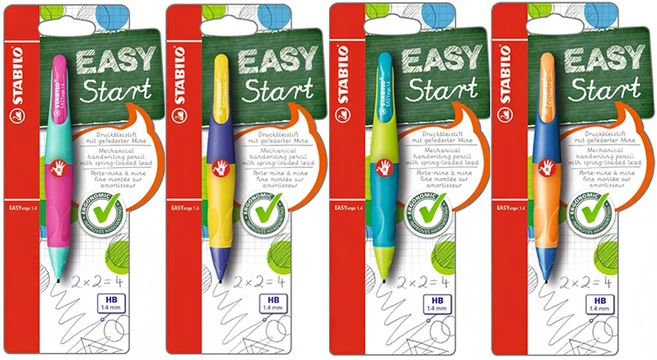 스타빌로 이지에고 1.4mm 교정 샤프 연필, 오른손잡이용 마린/오렌지(B-46905), 1개 - 쿠팡