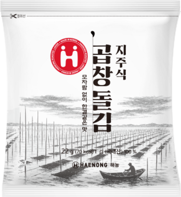 해농 지주식 무조미 곱창돌김 22g, 1개
