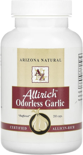Arizona Natural Allirich 무향 마늘 85mg 캡슐 200정, ArizonaNaturalAllirich무향마늘85mg, 1개 - 쿠팡