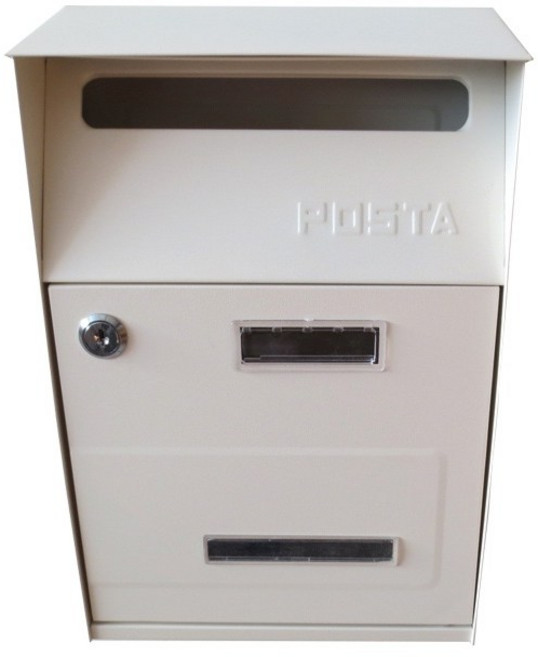 POSTA 磨砂信箱, 白色-鑰匙鎖款