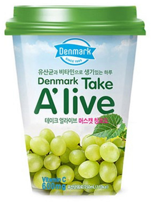 덴마크 테이크 얼라이브 머스캣 청포도, 250ml, 12개