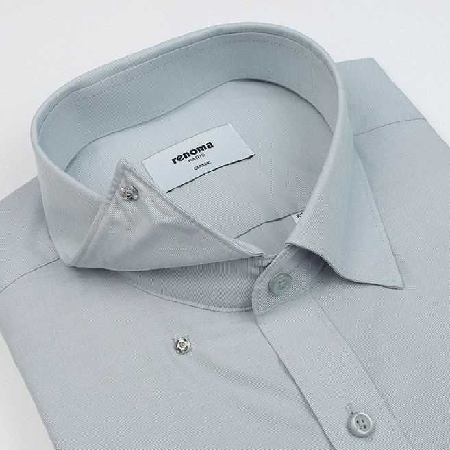 NC불광점 레노마 #부드럽고 구김없는레이온 편안한 일반핏 스냅카라 긴팔 셔츠RZRSGP-009-GY NY