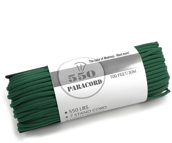 550 LBS 7芯傘繩 4mm 30公尺, 綠, 1個