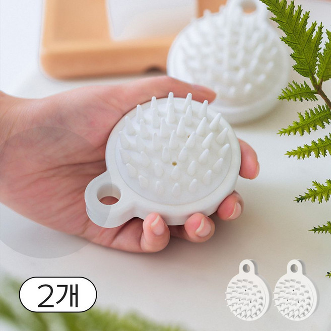 오시아드 부드러운 두피 마사지 샴푸 브러쉬, 2개, 화이트