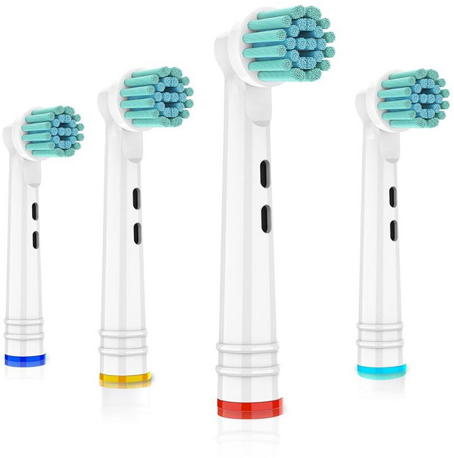 BUKURII Oral B 전동 칫솔과 호환되는 교체용 브러시 헤드 8개 블랙 대나무 숯 주입 칫솔모 프로 시리즈 100 500 1000 1500 2000 2500 30, Bk17s4, 1개
