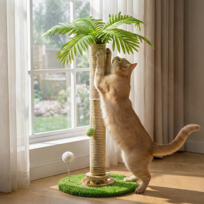 캣박스 고양이 야자수 수직 스크래처 스크래쳐 장난감, 1개, 혼합색상