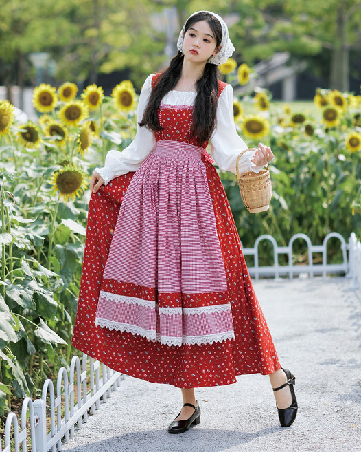 촬영용 개화기의상 무대 알프스 소녀 뮤지컬 공연 빅사이즈 원피스 빈티지 컨셉사진