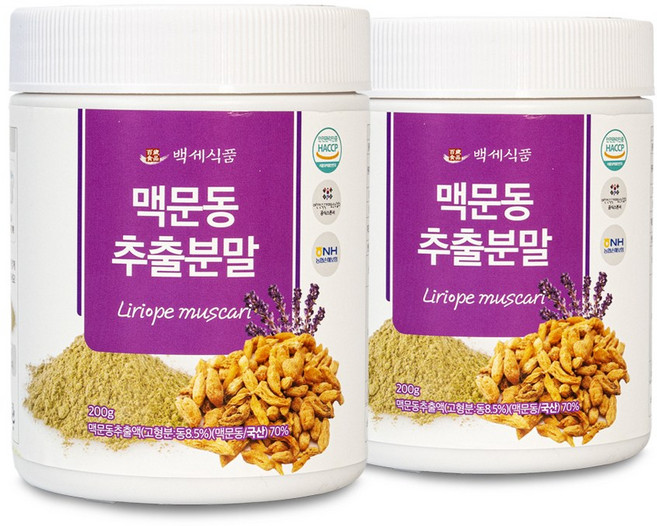 백세식품 맥문동추출분말 국산 맥문동가루 HACCP 인증제품, 200g, 4개