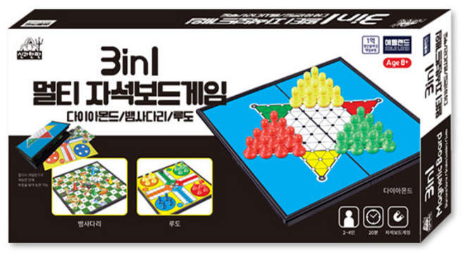에프비존 신과 한판 3in1 멀티 자석 보드게임, 혼합색상, 1개