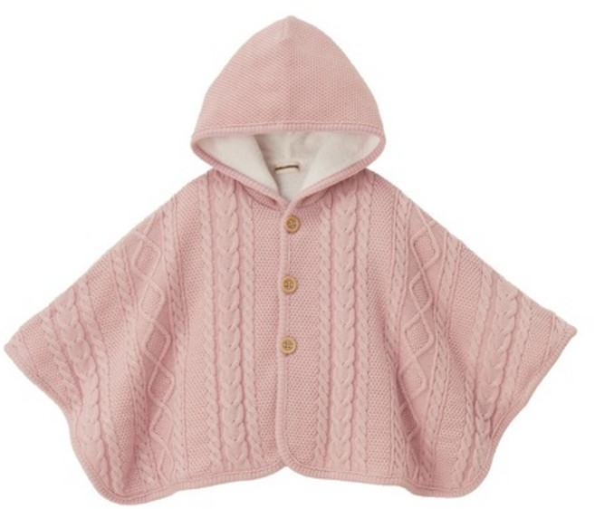 미키하우스 망토 케이블 뜨개질 니트 케이프 핑크 MH-144551