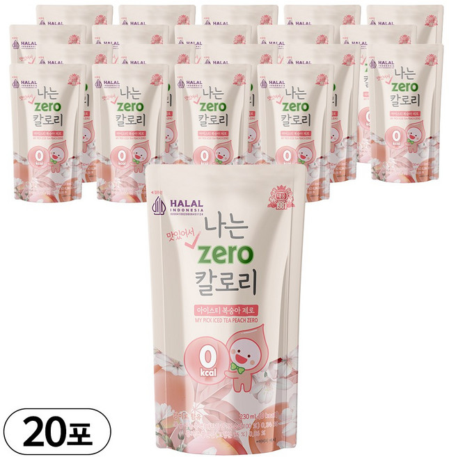 태웅식품 나는 아이스티 복숭아 제로, 01 나는 아이스티복숭아 제로, 230ml, 20개