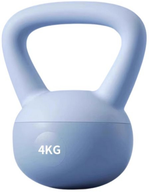 藍色 2KG 壺鈴 健身入門男女款, 藍4KG軟壺鈴, 1個, 4kg