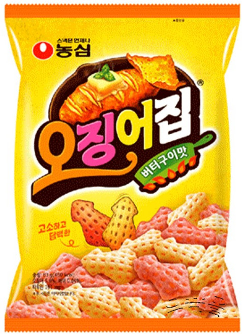 농심 오징어집 버터구이맛, 78g, 10개