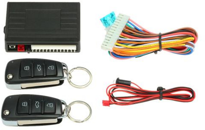 자동차원격시동 경보기 범용 자동차 문짝 잠금 키리스 엔트리 트렁크 릴리스 단추 원격 중앙 키트 아우디 스타일 깜박이 경고, 1) 3 버튼, 1개