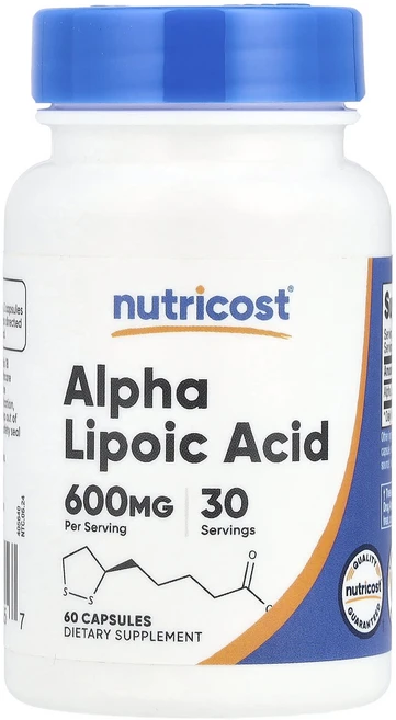 건강챙기세요 Nutricost 알파리포산 캡슐 60정(1회 제공량당 300mg) 백살까지오래오래, Nutricost알파리포산캡슐60정1회제공량당300mg, 1개 - 쿠팡