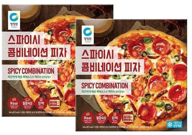 바이오마켓_청정원 스파이시 콤비네이션 피자 340g, 2개