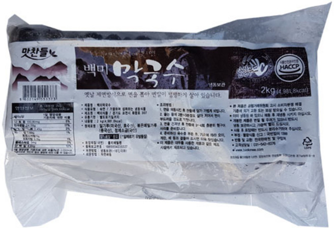 (냉동)맛찬들백미막국수 2kg, 1개