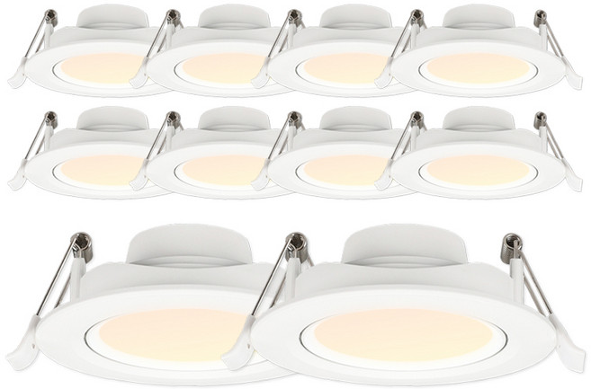 라인라이팅 LED 에코 COB타입 3인치 다운라이트 5w, 10개, 전구색(노란빛)