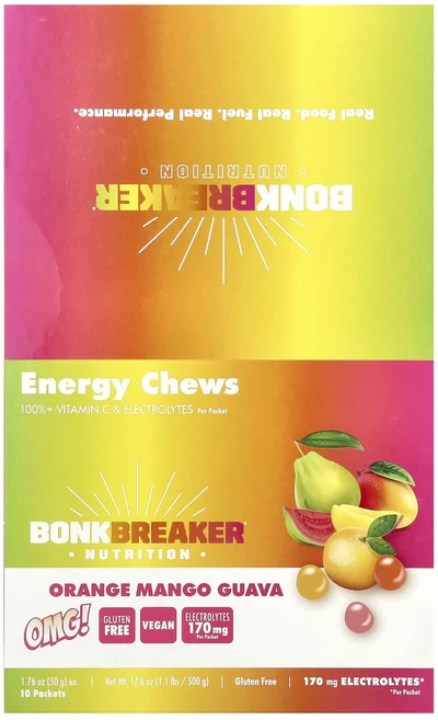 지금 곧 품절됩니다 Bonk Breaker 에너지 츄 오렌지 망고 구아바 10팩 개당 50g(1.76oz) 서둘러주시면 감사하겠습니다, BonkBreaker에너지츄오렌지망고구아바10팩개당50, 50g - 쿠팡